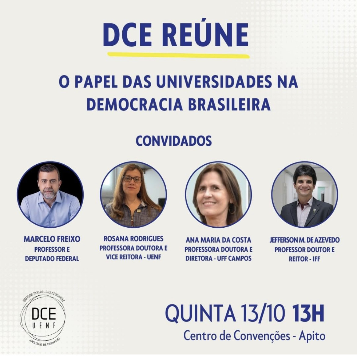DCE promove debate com Marcelo Freixo nesta quinta Universidade