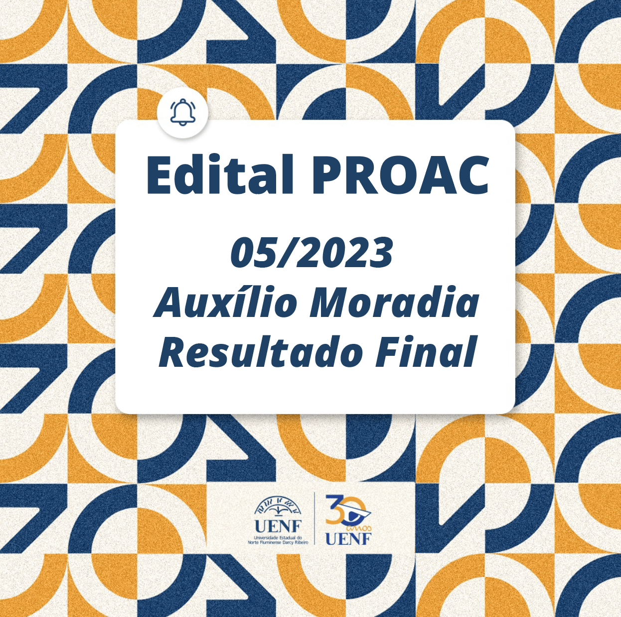 PROAC divulga resultado final do Edital 05/2023 Auxílio Moradia