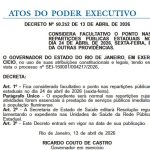 Governo decreta ponto facultativo sexta-feira, 24/04 ponto facultativo