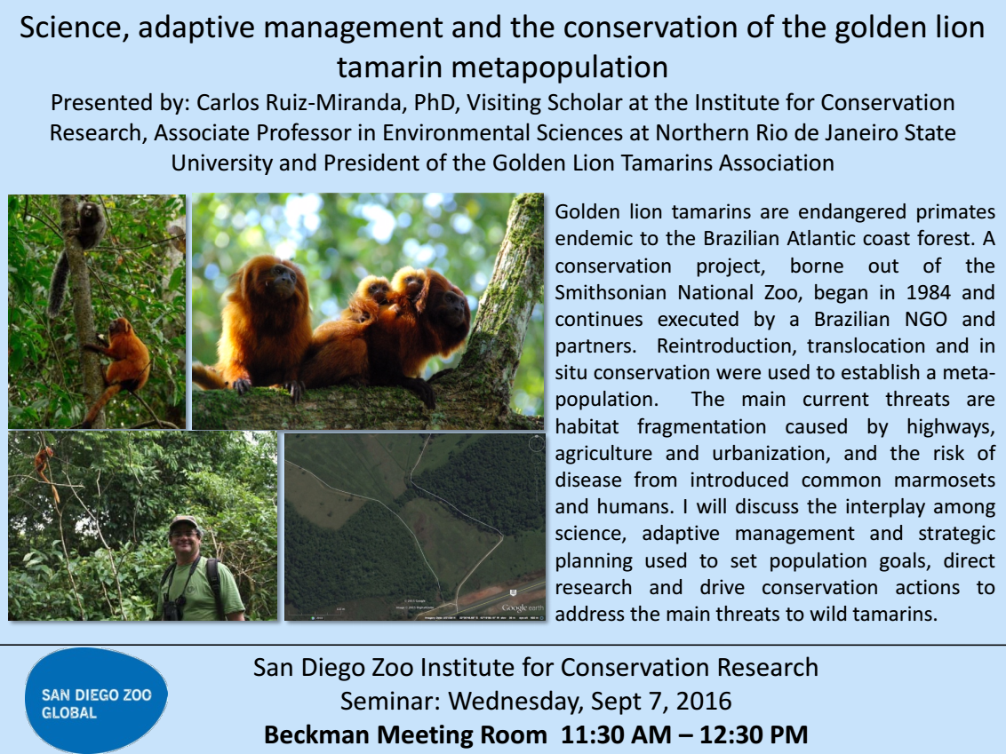 Leia mais sobre o artigo Professor do PPGERN ministra palestra em Instituto de Pesquisa sobre Conservação (San Diego, EUA)